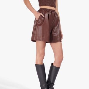 Staud Clark Short in Vegan Leather in size Small
